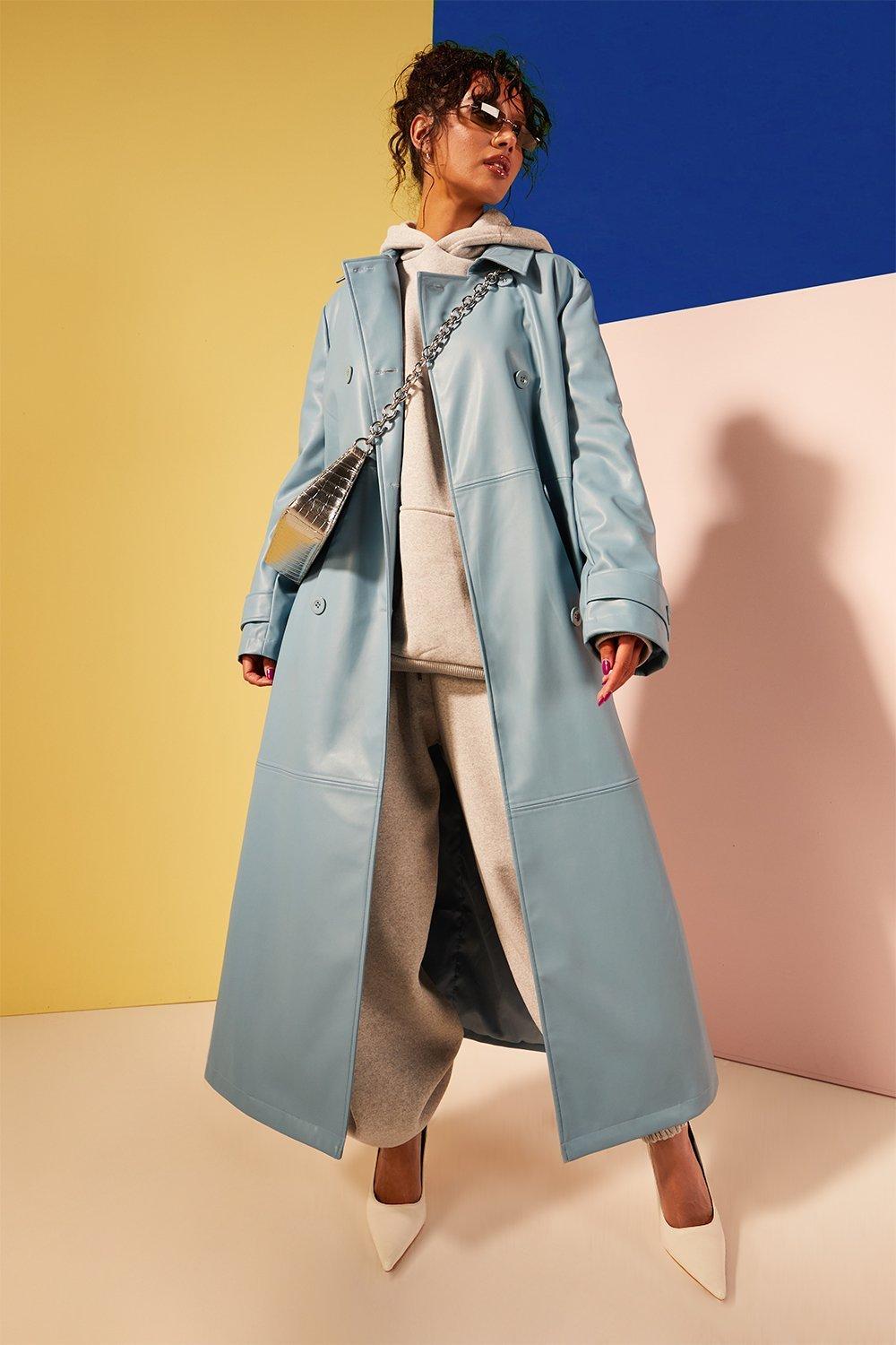 Baby blue store duster jacket